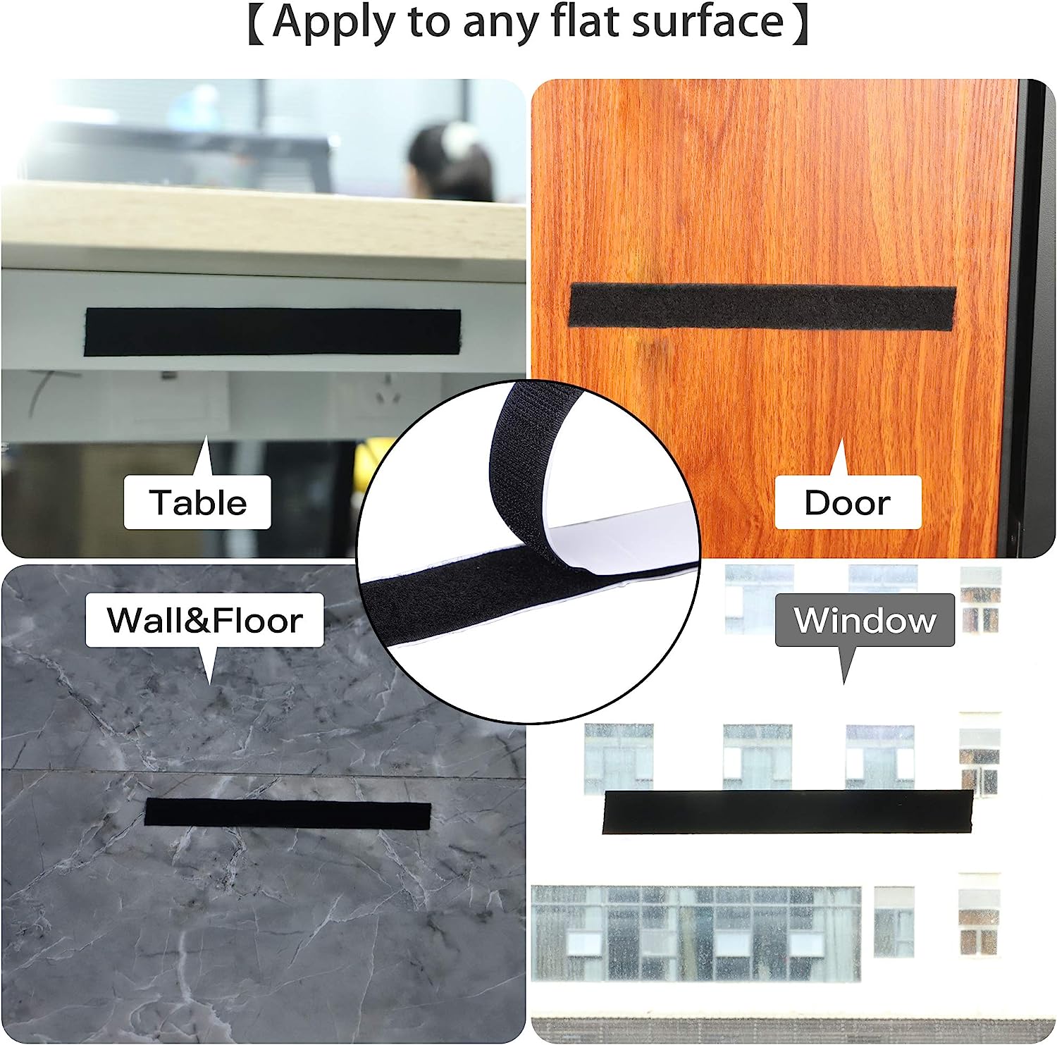 16 Feet Length 0.75 Inch Width Hook and Loop with Strong Self Adhesive Tape Strip Fastener (White) - Image 6